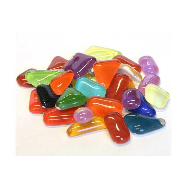 Galets de verre colorés