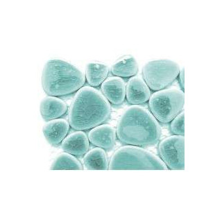 Galets grès émaillé émeraude/turquoise