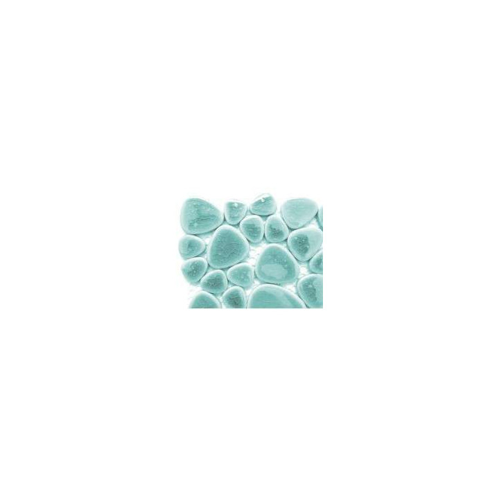 Galets grès émaillé émeraude/turquoise