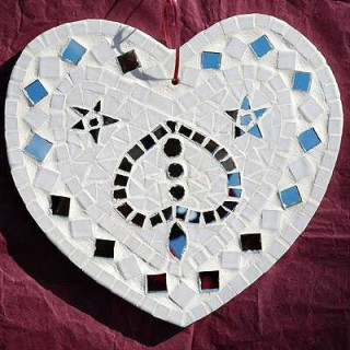 Kit mosaique coeur blanc