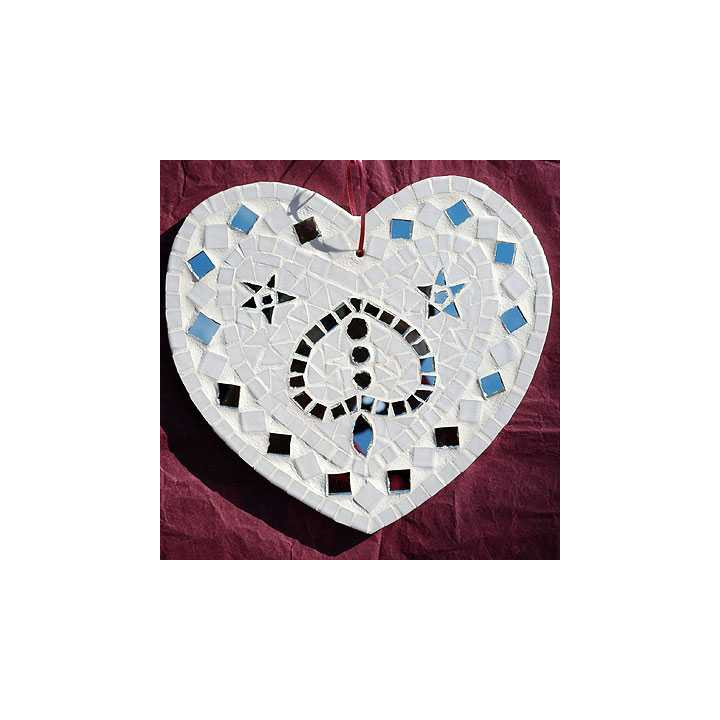 Kit mosaique coeur blanc