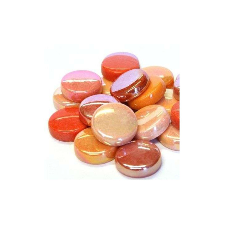 Grandes pastilles de verre orange