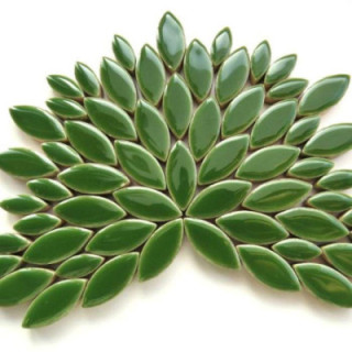 Ellipse grès émaillé vert