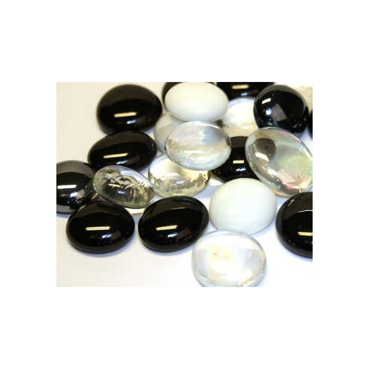 Harmonie billes plates de verre noir & blanc