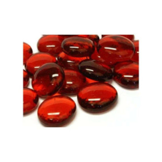Bille plate rouge transparent