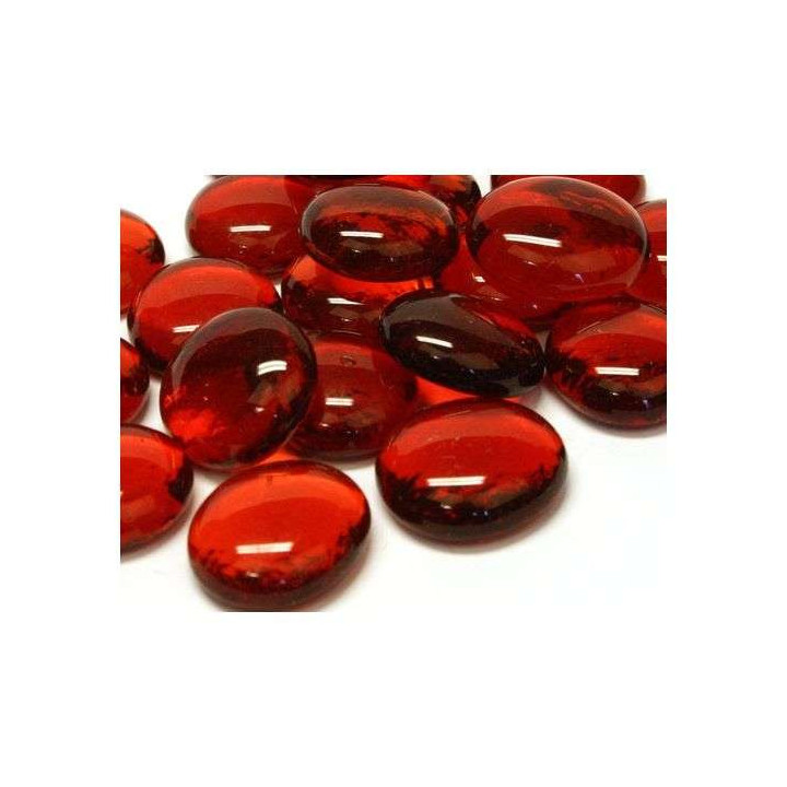 Bille plate rouge transparent