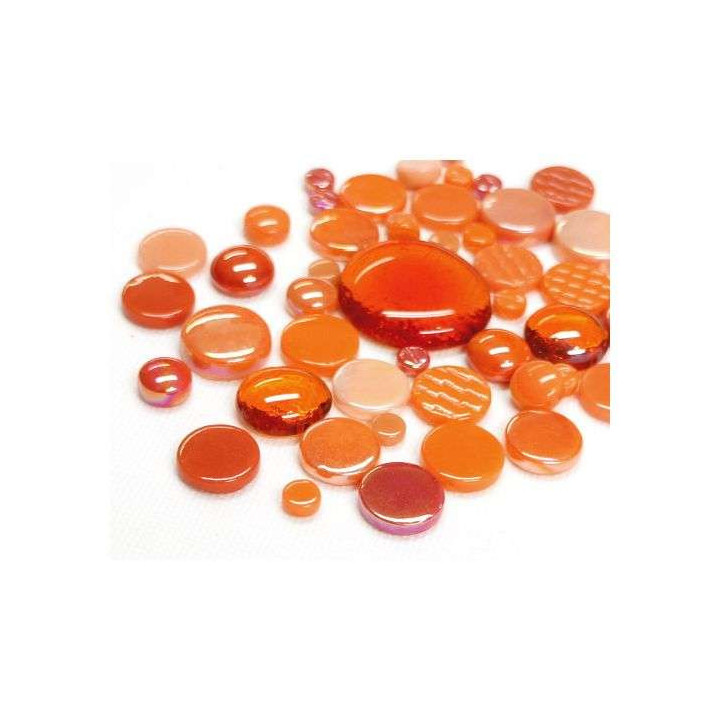 Mix de pastilles de verre orange