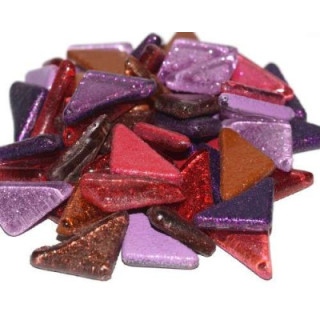 Mini galets pailletés parme, rose, fuchsia, violet, quelques marrons