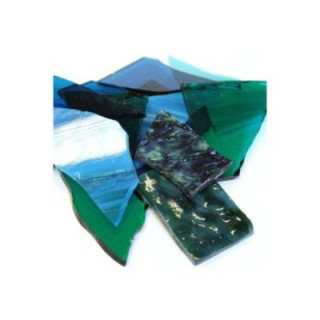 Chutes de verre coloré bleu/vert